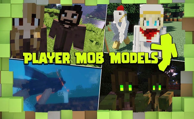 Скачать Текстуры Мобов - Player Mob Models для Minecraft