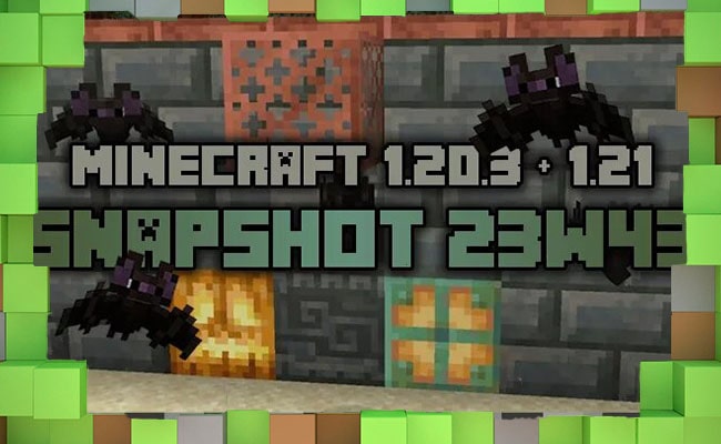 Скачать Minecraft 1.20.3/1.21 — Снимок 23w43a: Новые медные блоки, туф и новые летучие мыши для Minecraft