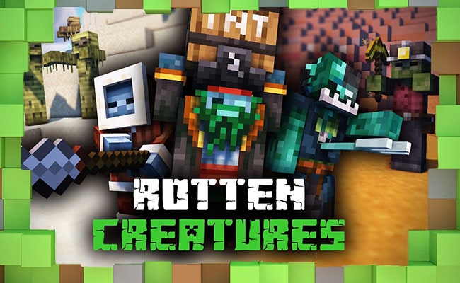 Скачать Мод Новые Зомби - ГНИЛЫЕ СУЩЕСТВА Rotten Creatures для Minecraft