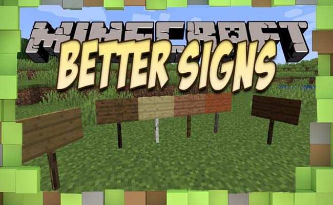 Мод Better Signs - улучшенные Таблички для Майнкрафт для Майнкрафт
