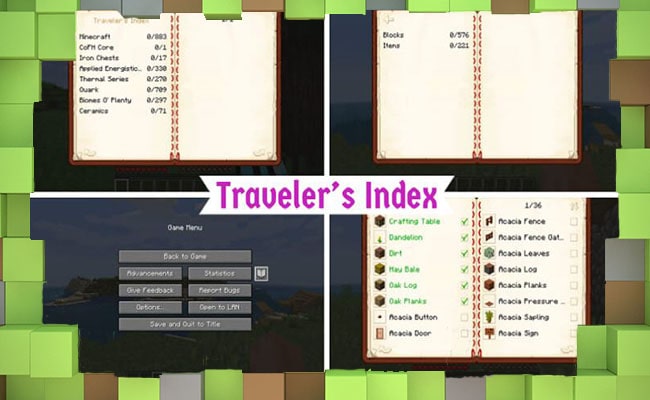 Мод Traveler's Index для Майнкрафт